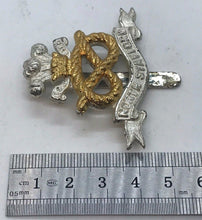 Load image into Gallery viewer, A gilt &amp; silver washed NORTH STAFFORDSHIRE Officers dress uniform cap badge  B10
