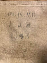 Load image into Gallery viewer, Original WW2 British Army Indian Made Soldiers Gas Mask Bag &amp; Strap - 1943 Dated
