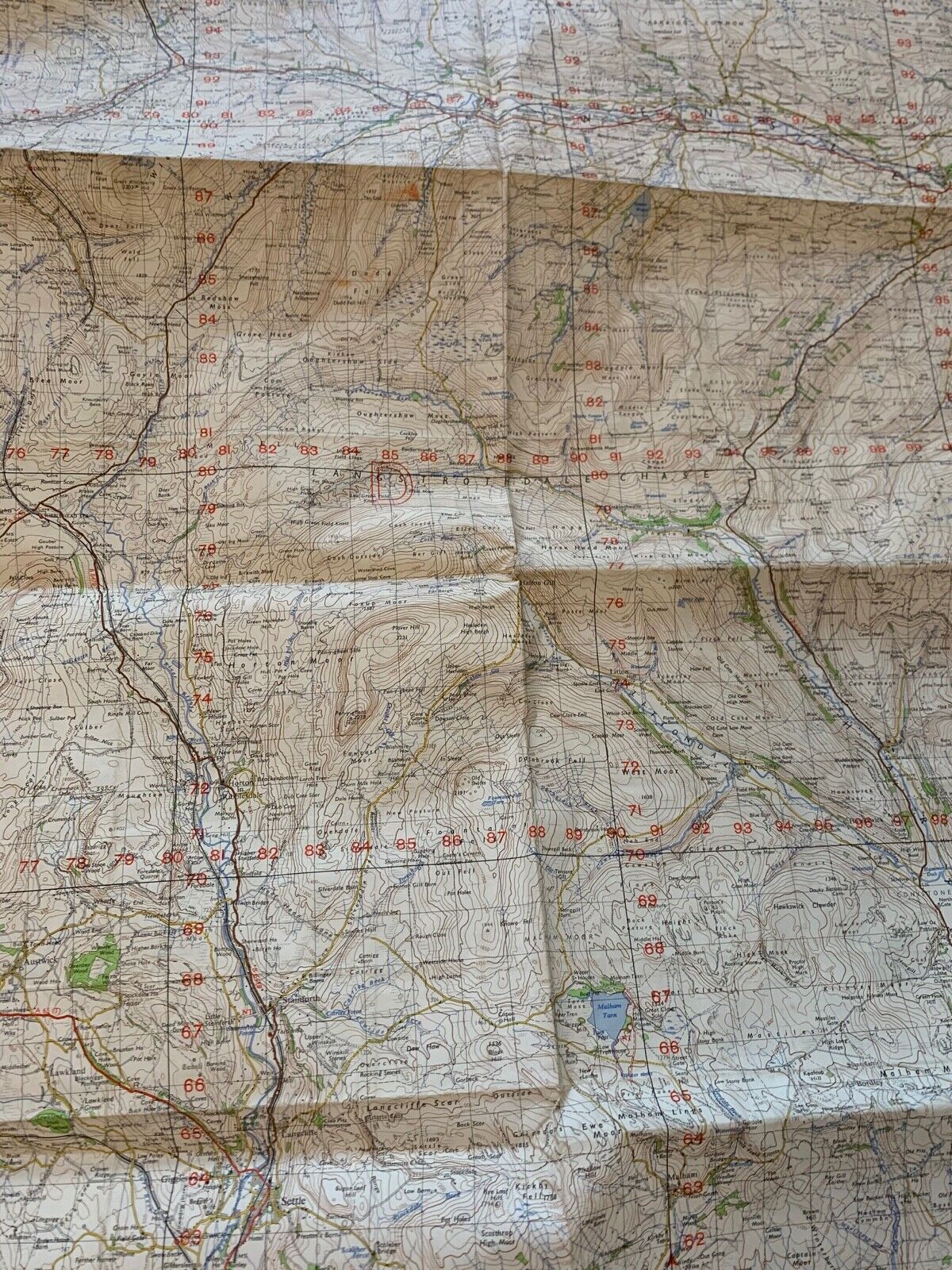 Original War Department British Map - 1960 Dated Map of Wensleydale ...