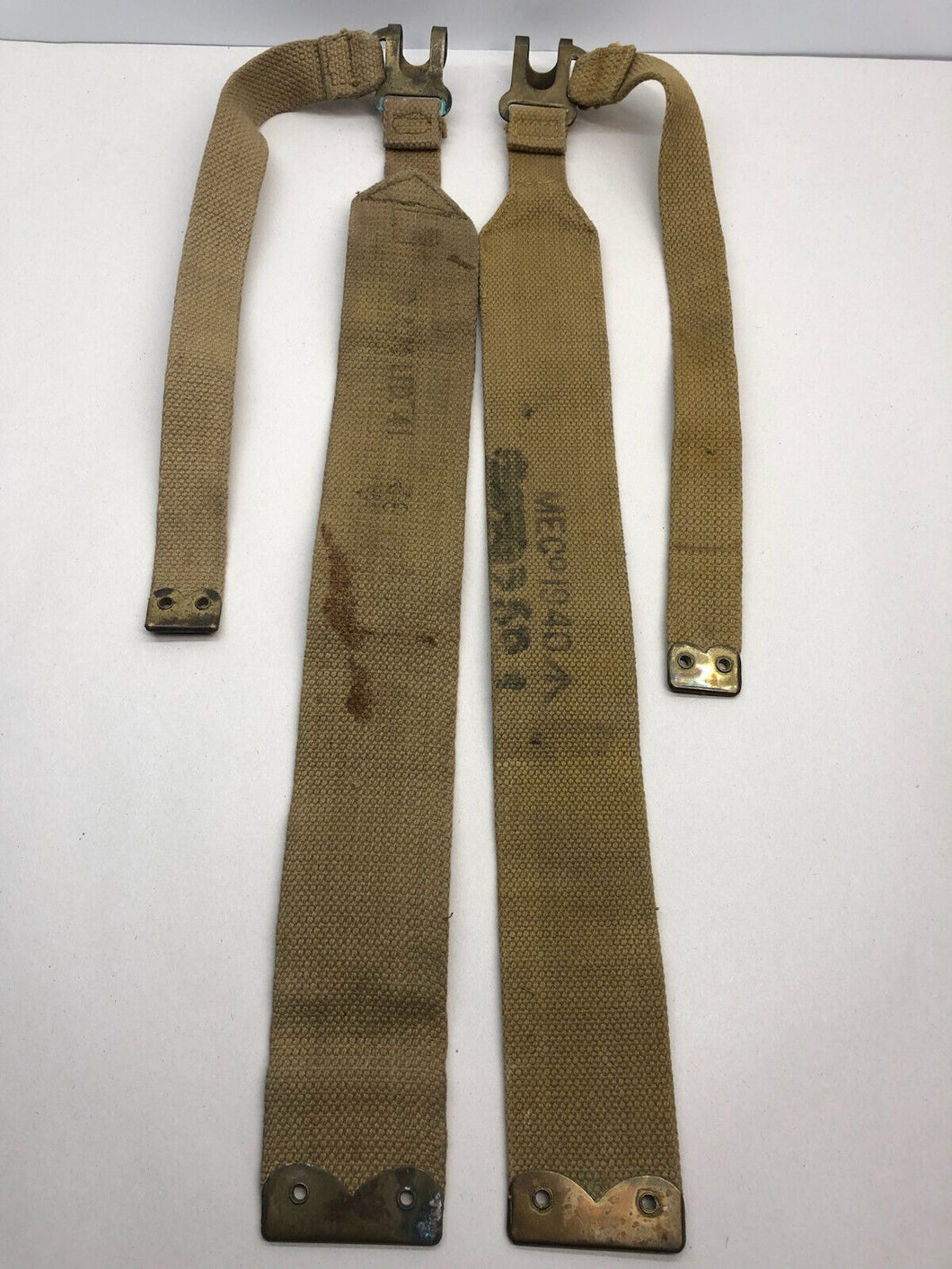 Original WW2 British Army 37 Pattern L Straps Pair - Wartime Dated