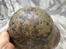 Load image into Gallery viewer, Original WW2 Canadian / British Army Mk3 High Rivet Turtle Helmet &amp; Liner
