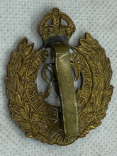 Load image into Gallery viewer, WW2 British Army GVI Royal Engineers Brass Other Ranks Cap Badge with slider.
