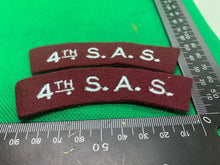 Load image into Gallery viewer, British Army 4th SAS Special Air Service Shoulder Title Pair
