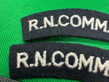 Load image into Gallery viewer, Royal Naval R.N. Commando British Army Shoulder Titles - WW2 Onwards Pattern
