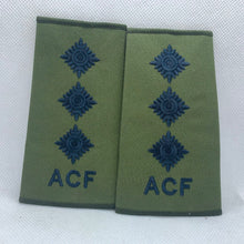 Load image into Gallery viewer, Cadet ACF OD Green Rank Slides / Epaulette Pair Genuine British Army - NEW
