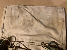 Load image into Gallery viewer, Original WW2 British Army Indian Made Soldiers Gas Mask Bag &amp; Strap - 1943 Dated
