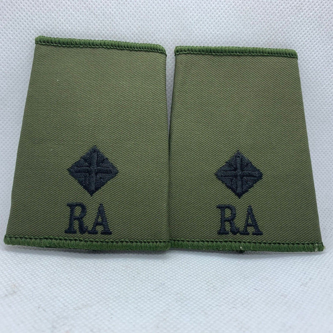 RA Royal Artillery Rank Slides / Epaulette Pair Genuine British Army - NEW