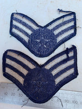 Load image into Gallery viewer, Pair of United States Air Force Rank Chevrons Navy Blue -- Senior Airmen
