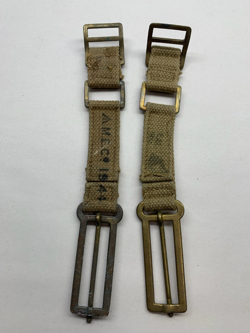 Original WW2 British Army 37 Pattern Brace Adaptors - 1944 Dated