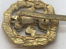 Load image into Gallery viewer, A silver &amp; gilt washed SOUTH LANCASHIRE Regt dress cap badge with slider  B10
