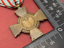 Load image into Gallery viewer, WW1 / WW2 French Croix du Combatant Medal - Original with Ribbon

