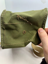 Load image into Gallery viewer, Original WW2 British Army 1944 Dated Assault Gas Mask Bag &amp; Shoulder Strap
