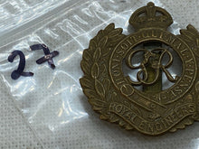 Load image into Gallery viewer, WW2 British Army GVI Royal Engineers Brass Other Ranks Cap Badge with slider.
