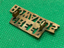 Load image into Gallery viewer, Original British Army GREEN HOWARDS Regiment Brass Shoulder Title
