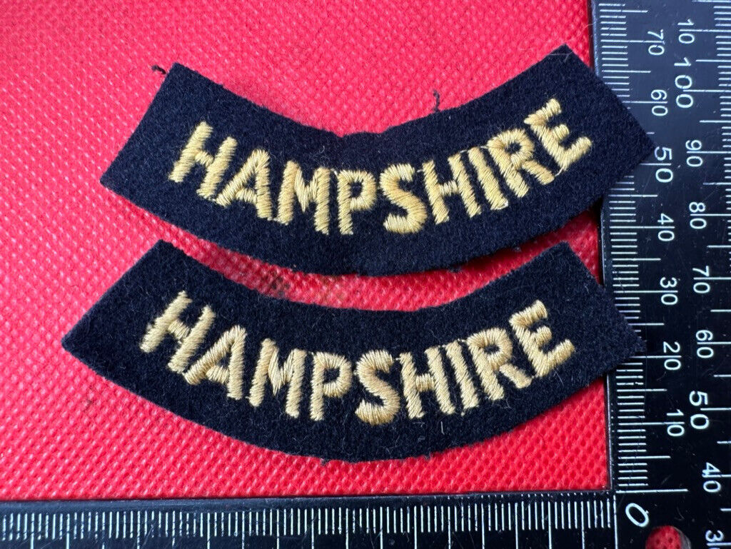 Original WW2 British Home Front Civil Defence Hampshire Shoulder Titles