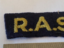 Load image into Gallery viewer, WW2 British Army RASC Royal Army Service Corps Paste-Back Shoulder Title.
