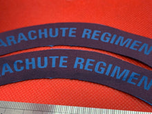 Load image into Gallery viewer, Pair of WW2 Style Printed Parachute Regiment Shoulder Title - Reproduction
