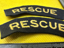 Load image into Gallery viewer, Original WW2 British Home Front Civil Defence Rescue Shoulder Titles
