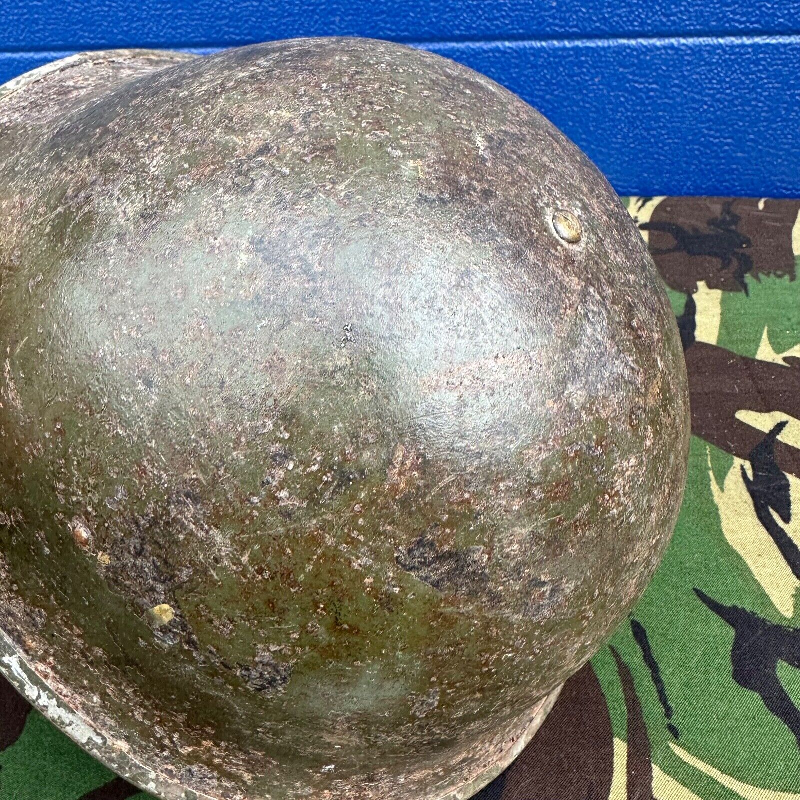 WW2 Canadian Army Mk3 Turtle Helmet - Original Helmet Shell - High Rivet - The Militaria Shop