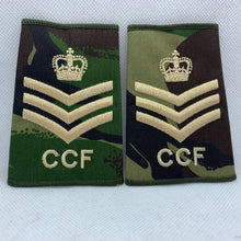 Load image into Gallery viewer, CCF DPM Camo Rank Slides / Epaulette Pair Genuine British Army - NEW
