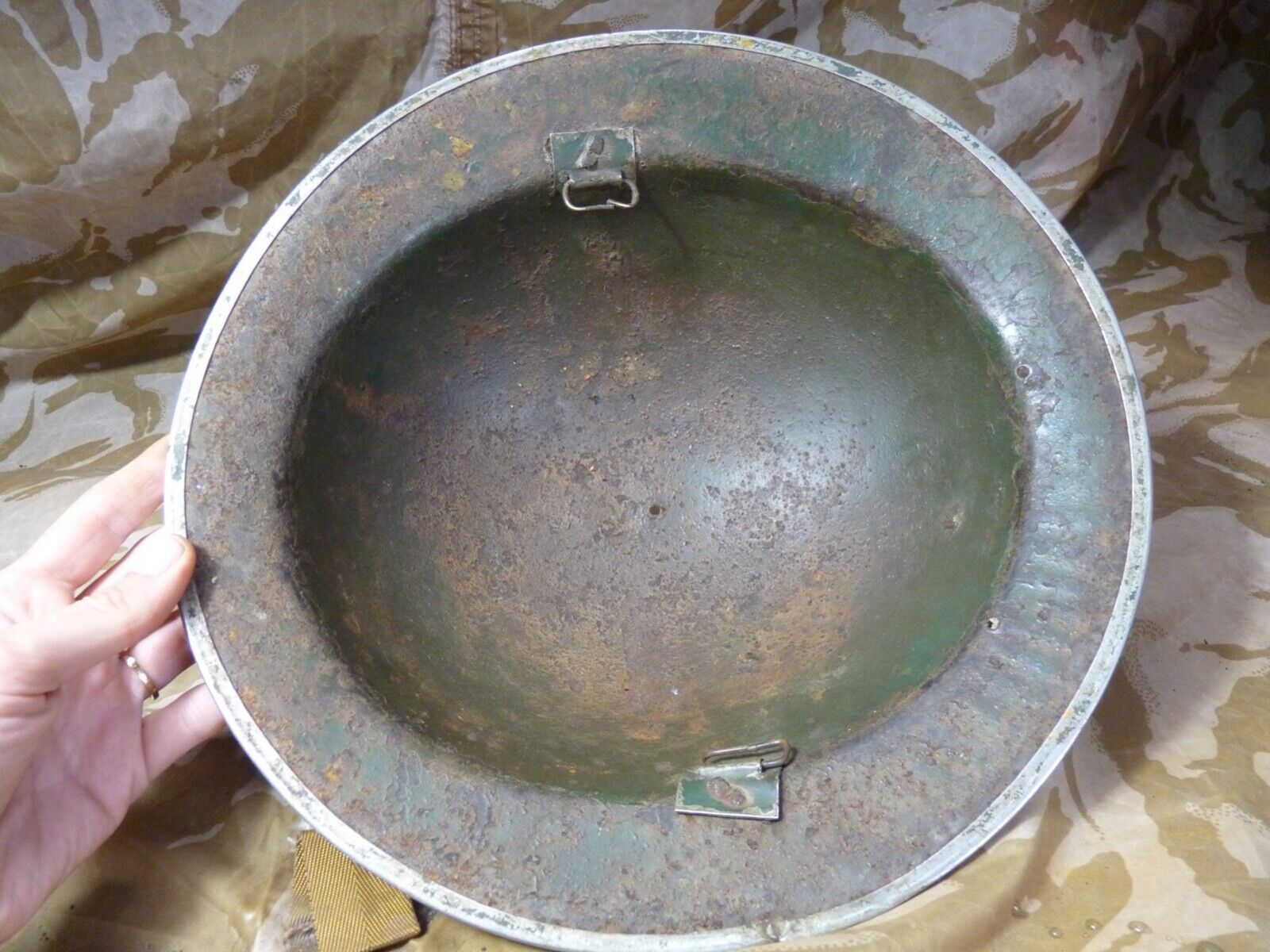 Original WW2 British Style South African Mk2 Army Combat Helmet - The Militaria Shop
