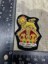 Load image into Gallery viewer, British Army Staff Officer Cap Badge - Kings Crown Wire Bullion Badge
