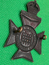 Load image into Gallery viewer, Original WW1 British Army 16th Country of London Queen&#39;s Westminsters Cap Badge
