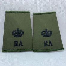 Load image into Gallery viewer, RA Royal Artillery Rank Slides / Epaulette Pair Genuine British Army - NEW
