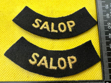 Load image into Gallery viewer, Original WW2 British Home Front Civil Defence Salop Shoulder Titles

