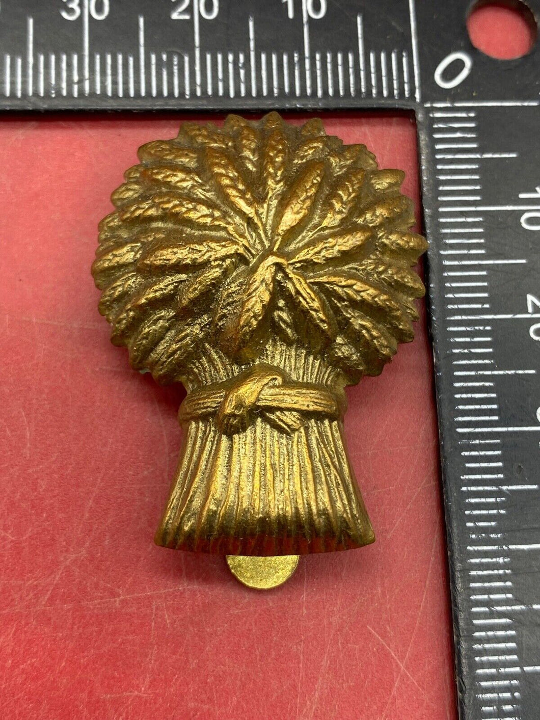 British Army Lothians and Border Horse Wheatsheaf Other Ranks' Brass Cap Badge.