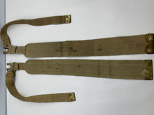 Load image into Gallery viewer, Original WW2 British Army 37 Pattern L Straps Pair - Wartime Dated
