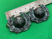 Load image into Gallery viewer, Original British Army ROYAL MARINES Bronze Collar Badges (Matching pair)
