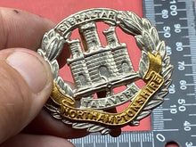Load image into Gallery viewer, British Army WW1 / WW2 Northamptonshire Regiment Cap Badge with Rear Slider.
