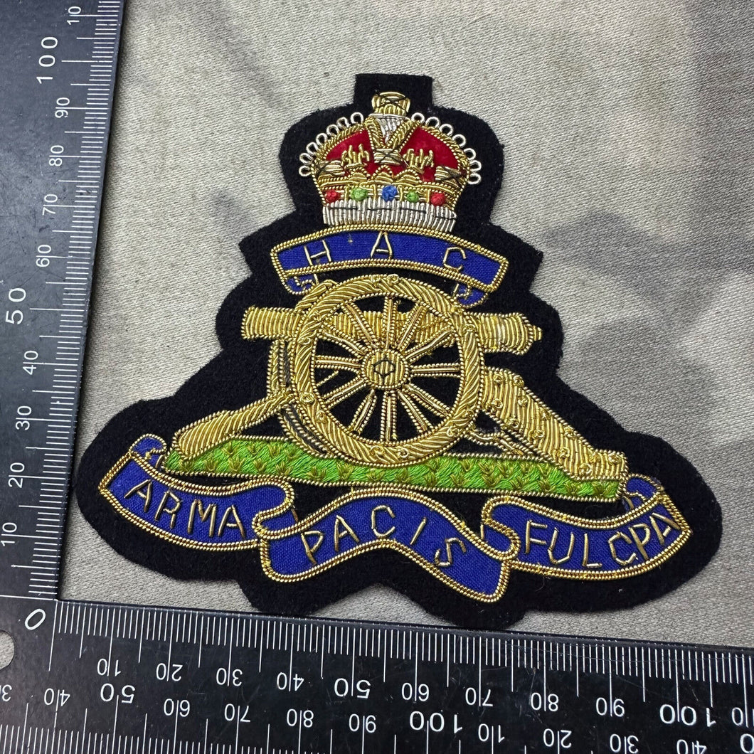 British Army Bullion Embroidered Blazer Badge - H.A.C Honourable Royal Artillery