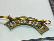 Load image into Gallery viewer, Original British Army WW1 KING&#39;S OWN Regiment Brass Shoulder Title
