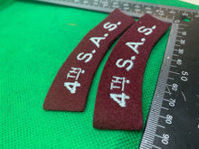 Load image into Gallery viewer, British Army 4th SAS Special Air Service Shoulder Title Pair

