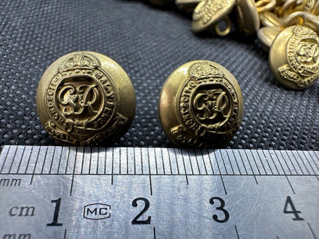 Pair of Original British Army WW2 Royal Engineers Brass Officers Cap Buttons