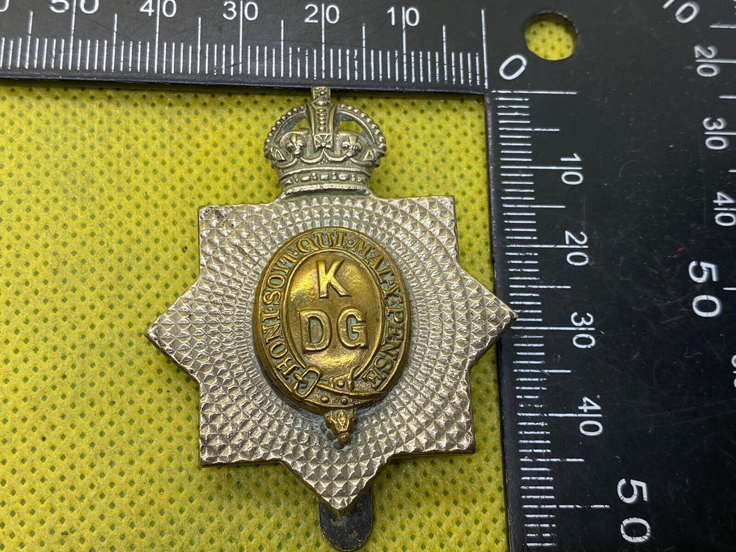 British Army King's Dragoon Guards Cap Badge. Nice Original