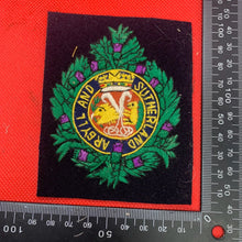 Charger l&#39;image dans la galerie, British Army Argyll &amp; Sutherland Highlanders Regiment Embroidered Blazer Badge
