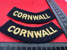 Load image into Gallery viewer, Original WW2 British Home Front Civil Defence Cornwall Shoulder Titles
