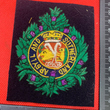 Charger l&#39;image dans la galerie, British Army Argyll &amp; Sutherland Highlanders Regiment Embroidered Blazer Badge
