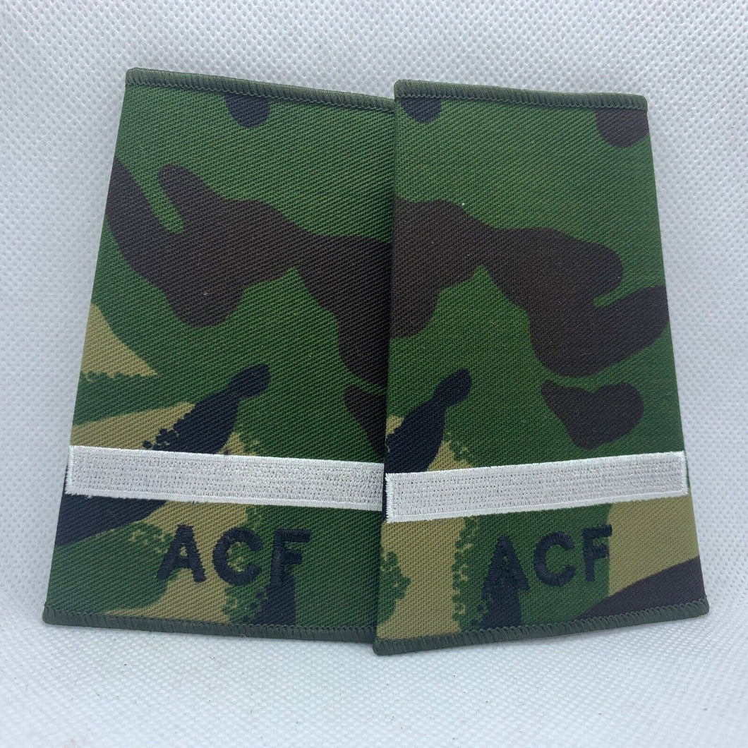 Cadet ACF DPM Rank Slides / Epaulette Pair Genuine British Army - NEW