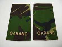 Load image into Gallery viewer, QARANC Jungle DPM Rank Slides / Epaulette Pair Genuine British Army - NEW
