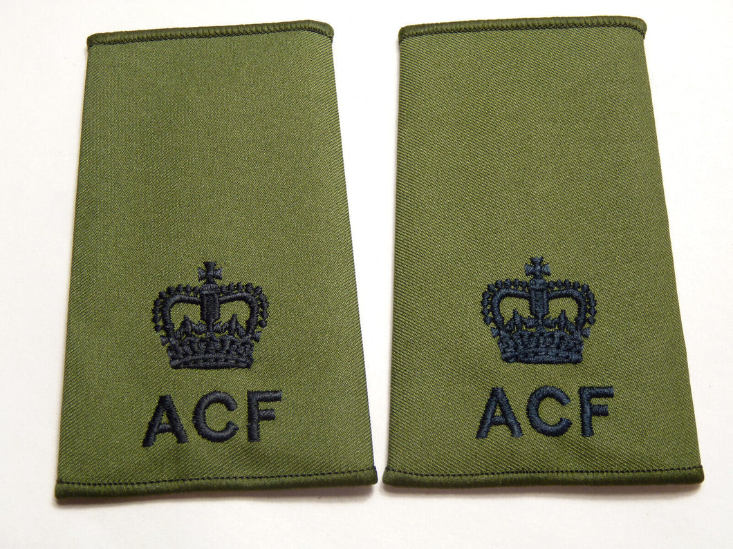 OD Green Rank Slides / Epaulette Pair Genuine British Army - ACF Major