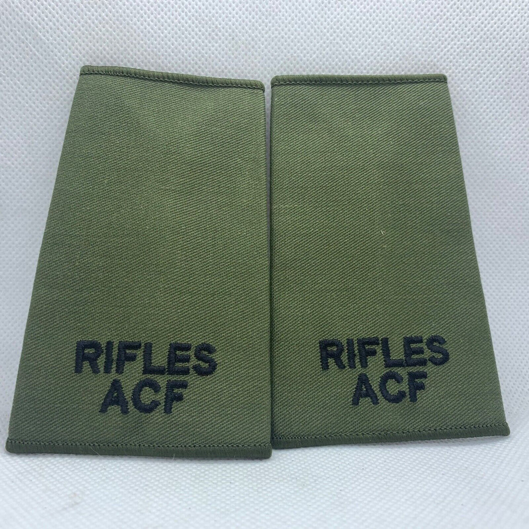 Rifles ACF OD Green Rank Slides / Epaulette Pair Genuine British Army - NEW