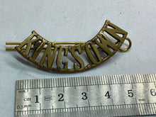 Load image into Gallery viewer, Original British Army WW1 KING&#39;S OWN REGIMENT Shoulder Title
