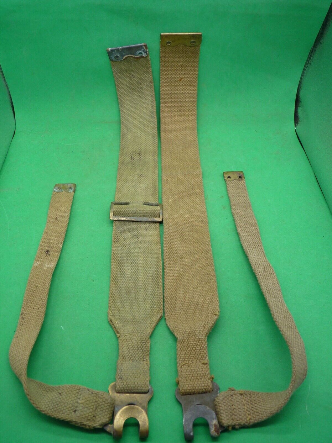 Original WW2 Pattern British Army L Straps Pair - 37 Pattern Webbing Haversack