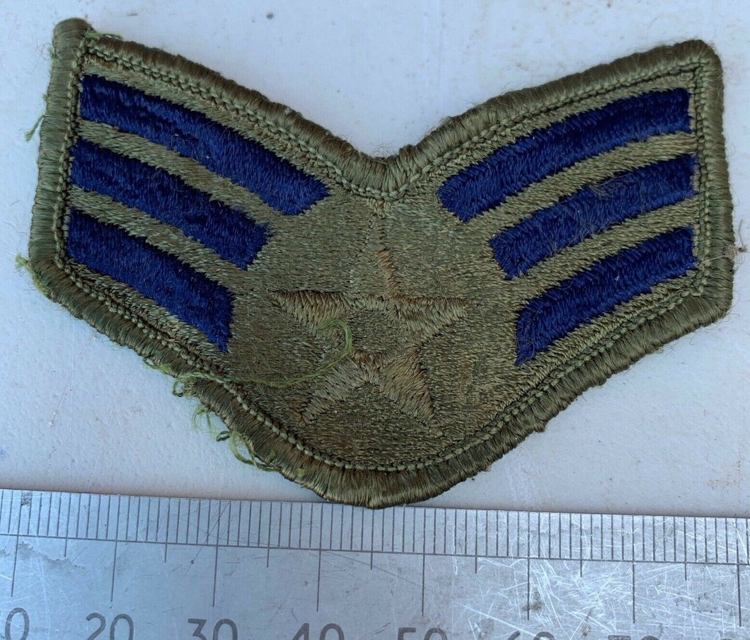 Pair of United States Air Force Rank Chevrons Olive Green - Senior Airmen