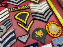Load image into Gallery viewer, A Group of US Army Badges, Patches, Rank Chevrons etc. etc.
