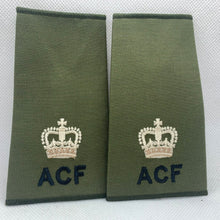 Load image into Gallery viewer, Cadet ACF OD Green Rank Slides / Epaulette Pair Genuine British Army - NEW
